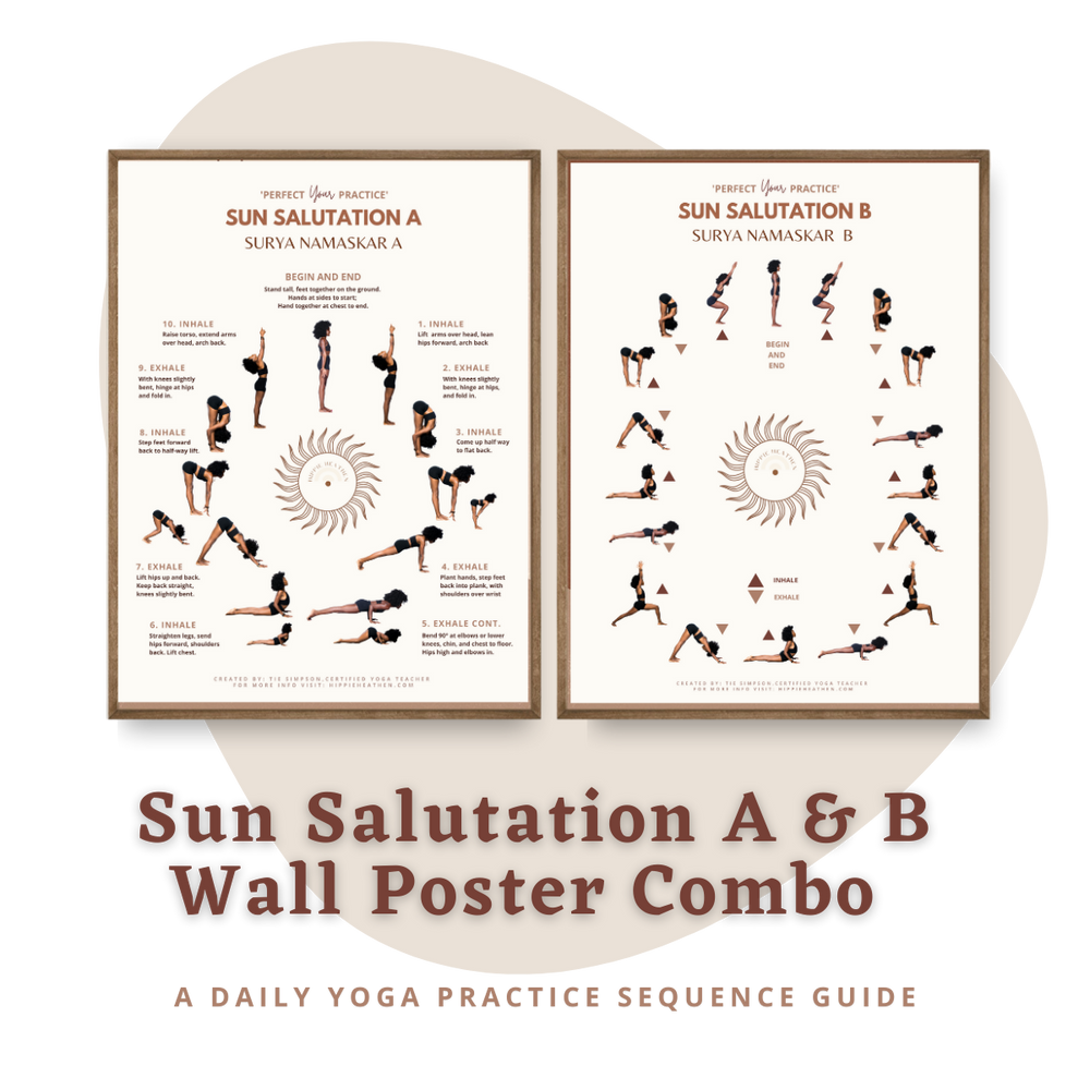 Sun Salutation A & B Yoga Poster Combo (Printable)